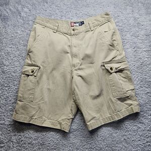 Chaps Ralph Lauren Mens Cargo Shorts Size 32 Khaki 90s Casual